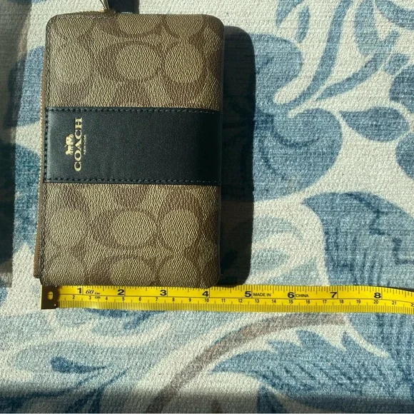 Coach Brown and Black Logo Wristlet - Picture 3 of 6